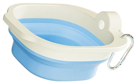Dispensador de agua para perros al aire libre, cuenco de viaje plegable con diseño de gancho para colgar y a prueba de fugas para viajes, senderismo, uso diario, cuenco de viaje para mascotas