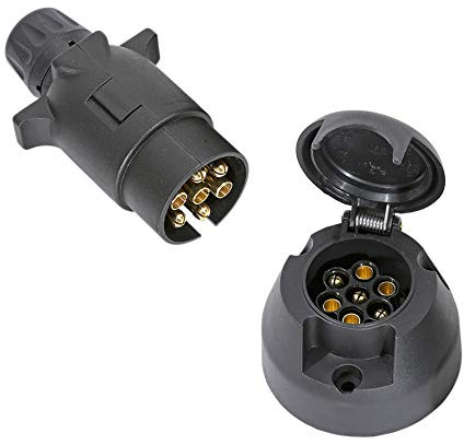 TAEUYYM Anhänger Stecker 7 Polig und Steckdose 7 Polig, 12V Wasserdicht, Für Anhänger LKW RV KFZ Traktor Zubehör (Schraubenende)