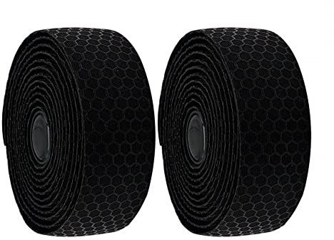 MiOYOOW 2 Pcs Bandes de Guidon de Vélo, EVA Ribbon Ruban pour Guidon Respirantes Antidérapantes avec Surface en Nid d'abeille pour Vélo de Route de Vélo de Montagne