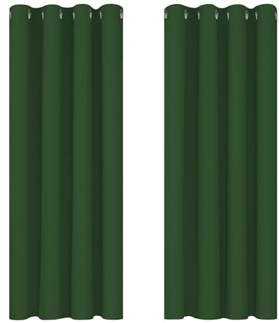 Deconovo Blackout Curtains Super Soft Bedroom Curtains Thermal Insulated Energy Saving Curtains for Kids Forest Green 46x63 Inch 2 Panels