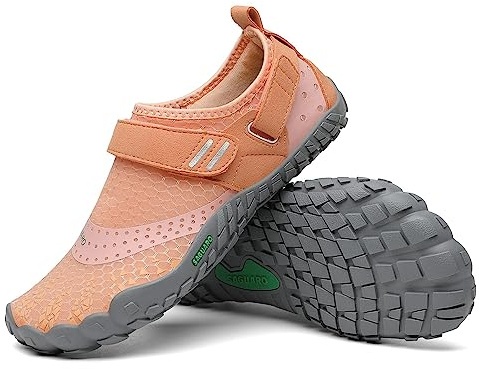 SAGUARO barfotaskor för män och kvinnor, terränglöparskor, träningsskor med mjuk, tjock sula, snabbtorkande badskor, storlek 36-48, Orange A, 42 EU