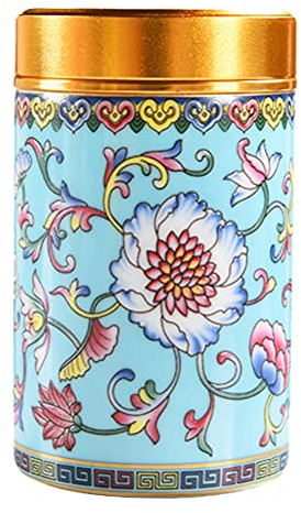 Cabilock Keramik Teedose Leere Dosen Mini Dosen Chinesischer Stil mit Deckel Vorratsdose Aufbewahrung für Lose Tee Kaffee Gewürz Blau