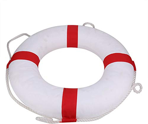 Anillos de Seguridad para Piscinas Anillos de Espuma para Nadar Anillos Salvavidas con Cuerda de Nylon Niño Adulto Salvavidas Boya Salvavidas Blanco