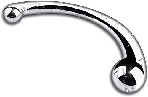 MEYILA Plug Dildo Doppio Enda, Massaggio Bacchetta Sesso Anale Plug G Spot Metal Wand, Metallo solido Curvo Doppio Enda Masturbazione Adulto Giocattolo Del Sesso per Coppia