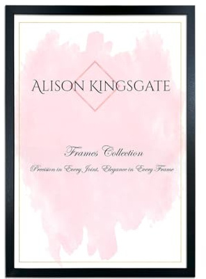 Alison Kingsgate Sleek 60X40CM Picture Frame - Engineered Wood with Shatterproof Perspex Front -Perfect for Photos, Posters, Certificates -Suitable for Wall Mount or Tabletop Display - Black-