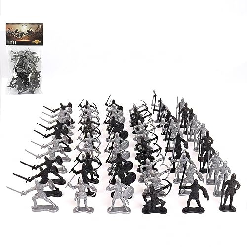 Uposao Juego de 60 figuras de acción de soldado militar de plástico, grupo de batalla, modelo de figuras militares, juguete educativo para niños y niños