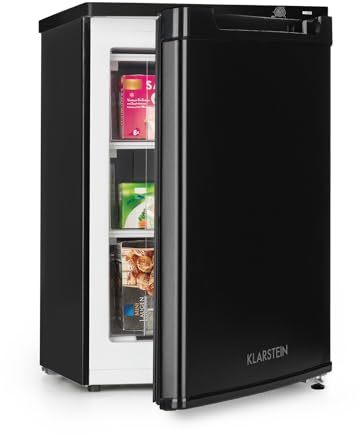 Klarstein Mini Congelateur Armoire, Petit Congélateur pour la Chambre et la Maison, Mini congélateur 80L, Congelateur Taille Compact avec Etagères, Econome en Energie, Appareil à glaçons et Grattoir