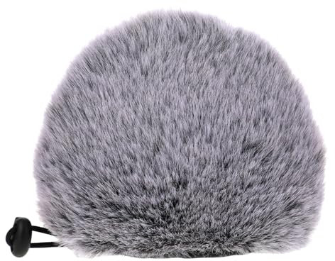 Qianyu Furry Microphone Windscreen Mic Wind Foam Cover 6.3 × 3.9 Inches Furry Pop Filter Condenser Muff Isolation Windshield for Indoor Outdoor Clearer Recording Noise Reduction Studio Equipment