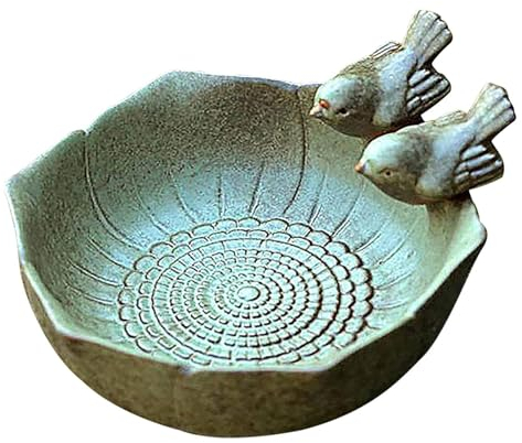 Mangeoire à oiseaux en céramique – Baignoire pour oiseaux sauvages | Décorations de jardin robustes pour extérieur, patio, porche, allée, cour, jardins, étangs, lacs