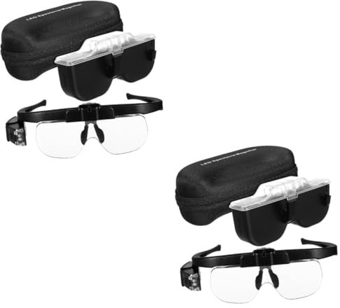 STOBOK 2stücke Led-vergrößerungsglas Mit Licht USB Wiederaufladbare Lupenbrille Für Reparaturen Und Handarbeiten Ergonomisches Design Hohe Vergrößerung Für Altersgruppen Geeignet