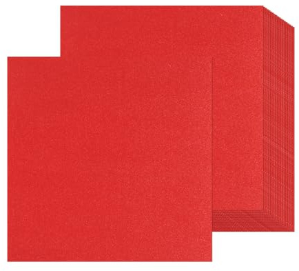 12 Sheets Red Glitter Cardstock Paper 30 x 30cm, Thick Glitter Craft Paper 250gsm Sparkle Cardstock for Scrapbook DIY Art Project Greeting Cards Wedding Birthday Party Decoration (Red)