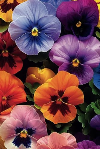 Floral Pansies: 100 6 x 9 Unlined/Unruled Pages for Writing, Sketching, and Creative Reflection,