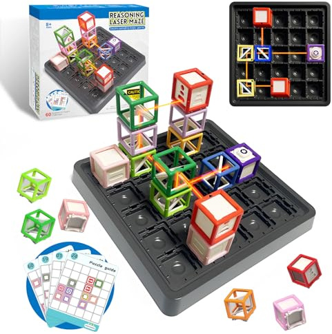 Innovakids Laser Maze - STEM Logic Toys for Ages 8-13, 60+ Challenges Puzzle Games, Great 8-13 Years Old Children Gift to Develop Spatial Imagination Problem-Solving Concentration, Team/Solo Play