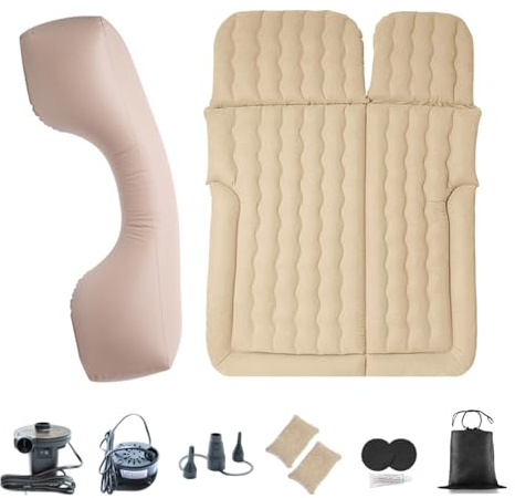 Javoryxh Colchón De Aire para Vehículos Inflado Rápido SUV Y Sedanes con Base Soporte Doble Cámara Cama Viaje PVC Viajes Campamento Cama Inflable Automóviles