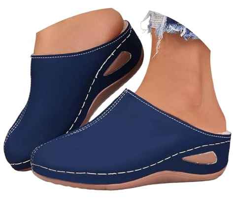 Ciabatte Donna Inverno - Cotone Foderato in Pile Tacchi a Zeppa Ciabatte Donna Invernali Comodi Caldo Antiscivolo Pantofole Moda Morbida Ciabatta per Uso Interno ed Esterno
