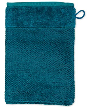 möve Bamboo Luxe Waschhandschuh 15 x 20 cm aus 60% Baumwolle / 40% Viskose aus Bambus-Zellstoff, deep lake