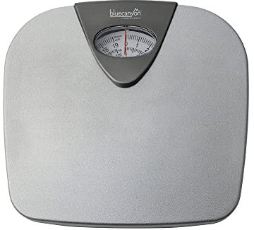Blue Canyon Silver Mechanical Bathroom Scales| Measure Body, Luggage Weight| Maintain Fitness| kg/lb Unit Readings| 125kg Max Capacity| High-Precision Mechanics| Accurate Bathroom Scale (Silver)