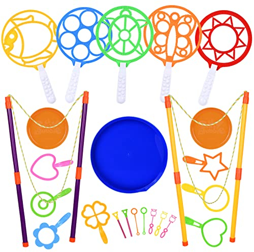 FORMIZON 24 Stück Seifenblasen Set, Seifenblasen-Stab Riesenseifenblasen für Kinder, Seifenblasenstäbe Blase Zauberstab Einstellen, Seifenblasenstäbe für Indoor und Outdoor Kindergeburtstagsfeier