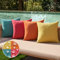 MIULEE Outdoor Kissenbezug Wasserdicht Kissen Wasserfest Dekorative Kissenbezüge Leinen-Optik Sofakissen Dekokissen für Garten Sofa Couch Wohnzimmer Schlafzimmer 4er Set 45x45 cm Rot Blau