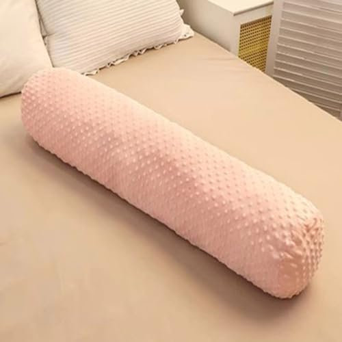 DG Catiee Almohada redonda de cama larga, almohada cilíndrica, cojín de cama larga, cojín de sofá, almohadas para espalda, cabeza, cuello, soporte lumbar (65 x 18 cm, rosa)