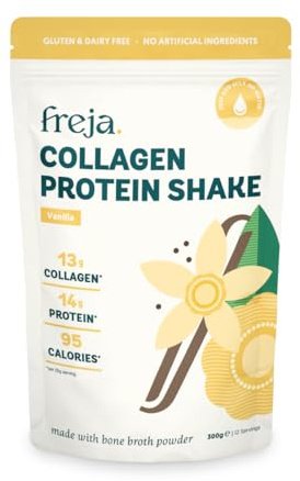 Freja Collagen Protein Shake | Vanilla | Natural Bone Broth Powder | Dairy & Gluten Free | 300g (12 Servings)