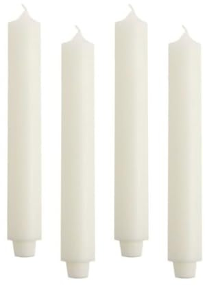 ukiyo 4er Pack Rustikale Stabkerzen H:30 cm Ø:3,2 cm - 21 Stunden Brenndauer - Dicke Kerzen Dinnerkerzen Tafelkerzen Kirchenkerzen, Farbe:Elfenbein