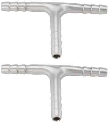 The Lord of the Tools 2 Piezas de 6mm de Repuesto de Conector en T Conector de Púas de Manguera de Acero Inoxidable 304 Accesorio de Púas en Forma de T de 3 Vías para Agua Gas Y Aceite