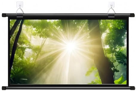 SXKJQER Écran De Projecteur Home Cinéma 4K HD, Ecran Projection Enroulable Anti-Plis, Écran Videoprojecteur Manuel Enroulable for Intérieur Extérieur, Fixation Mur Ou Plafond, 4:3, 16:9(16:9,30)