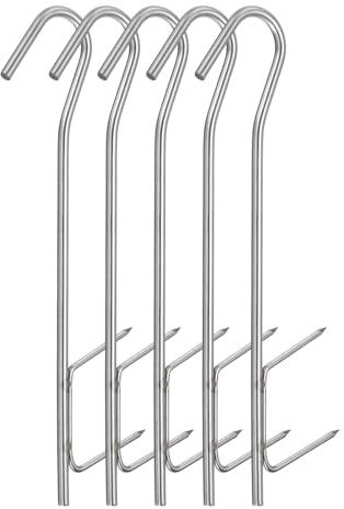 QUARKZMAN 5 Stück 21cm H-Form 304 Edelstahl Räucherhaken Fleischhaken Fleischerhaken Fischhaken zum Räuchern Räuchern Zubehör für Fleisch