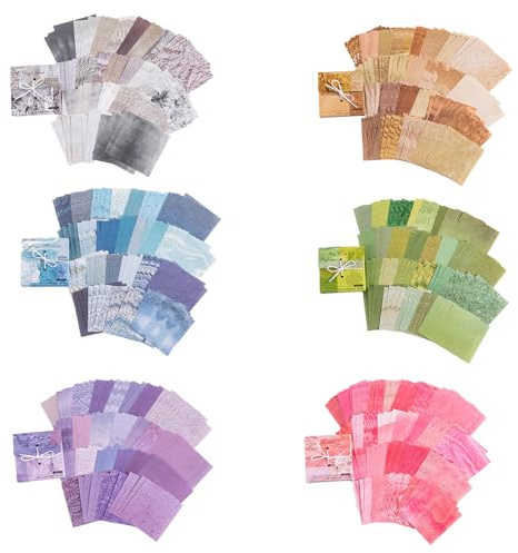 Rainway 600 fogli di carta vintage per scrapbooking e accessori per il diario, carta decorativa per bricolage con diversi motivi, carta per bullet journal diario, album taccuino