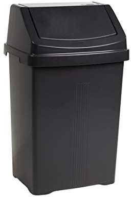 funky gadgets Wham Plastic Swing Bin Waste Recycle Recycling Dustbins Kitchen,Bathroom Rubbish Trash Refused Bins (Midnight, 50L Swing Bin)