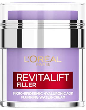 L’Oréal Paris Revitalift Filler Replumping Water Cream, Reduce Fine Lines Appearance, Replumps, Hydrates and Locks in Moisture, Enriched with Micro, Micro-Epidermic Hyaluronic Acid, 50ml