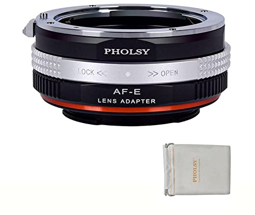 PHOLSY Adattatore con Ghiera Diaframma per Obiettivi Sony A/Minolta AF sulla Fotocamera per Sony E, a1 a9, a7S III/II, a7S, a7R II/III/IV/V, a7C, a7 II/III/IV, a7, a6000 a3500, NEX Serie, QX1, ZV-E10