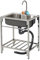 Outdoor Stainless Steel Free Standing Commercial Kitchen Sink Laundry Room Utility Sink Set for Backyard Garage
