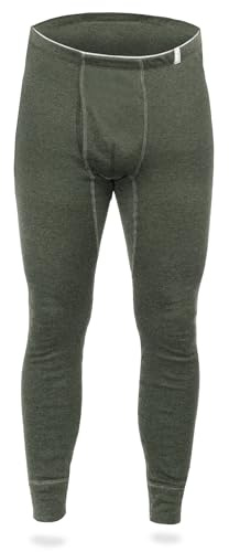 SES caleçon Long Thermique Homme S-4XL Olive en 75% Coton & 25% Polyester/Calecon Thermique Homme/Leggings Thermique Homme pour Chaleur & Confort/Pantalon Thermique Respirant