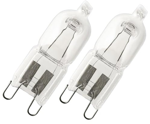 Sunglow Bombilla Halógena G9 40W para Horno, Blanca Cálida Regulable 230V 2700K 520LM, Resistente al Calor 300°C Apta para Bombillas de Horno, Hornos Microondas, Lámparas de Mesa, 2 Piezas
