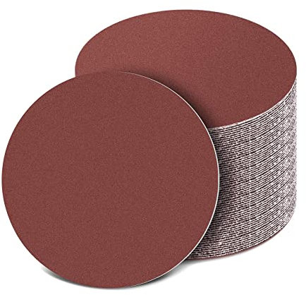 150mm Schleifscheiben(40/80/120/180/240 Körnung), 150mm Schleifpapier 6 inch Schleifblätter für Holz Holzwerkstoffe Spanplatte Metall(50 Stück)