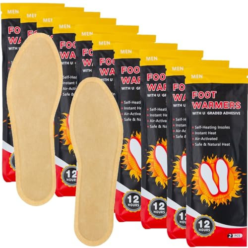 10PCS Foot Heater Set Shoes Insert 40-43 Bein Heater Chemical HOT Pack Sohlenwärmer - Fußwärmer 10er Set - Wärmesohlen für Schuhe - Schutz gegen kalte Füße - Wärmepads für Wandern & Camping