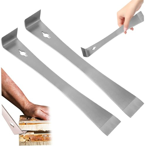 Jcasbdn Pry Bar 2Pcs 10in 3 in 1 Beekeeping Stainless Steel Flat Bar Pry with Scraper Integrated Nail Puller Beekeeper Tool Apiculture