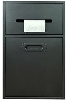 XAoSCd Nichos incorporados Nichos de Acero Inoxidable Con Puerta Desmontable Con Cubo De Basura Ducha Baño Nicho Hecho A Medida Aparte Del Inodoro Adecuado Para Parques Baños Públicos, Negro-20x50 cm