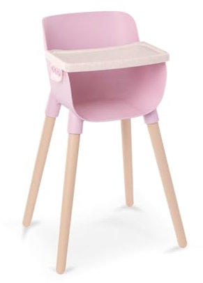 LullaBaby Pink Toy High Chair for Baby Dolls – Pretend Play High Chair Accessory, Easy Assembly, Removable Food Tray, Fits Most 36cm Toy Dolls, Playset for ages 3+