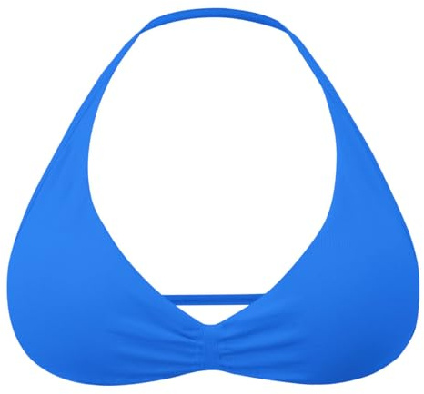 JN JANPRINT Workout Sports Bras for Women Strappy Halter Neck Running Bra Padded Backless Seamless Bralette Gym Yoga Bras Blue