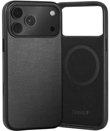 TORRO Case Compatible with iPhone 17 Pro Max 6.9 2025 - Premium Leather MagSafe Compatible, Slim Bumper Case (Black)