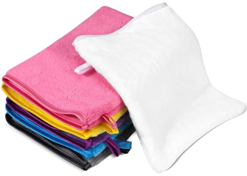 PHOGARY 6 Pack Microfiber Flannel Face Cloths Face Body Wash Cloth, Super Absorbent & Soft Facial Mitts, Reusable Makeup Remover Wash Gloves, Multicolor Towel Bath Mitt for Baby Kids-13x20cm