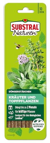 Substral Naturen Fertiliser Sticks Herbs and Potted Plants Pack of 30 - Organic Mineral Fertiliser for up to 2 Months of Nutrient Supply