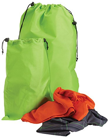 Smooth Trip Travel Laundry Bags with Odor-Blocking Barrier for Wet and Dirty Clothing - Set of 2 Foldable Compact Bags Fit in Luggage and Packs for Gym Clothes, Shoes, Bathing Suits and Baby Clothes