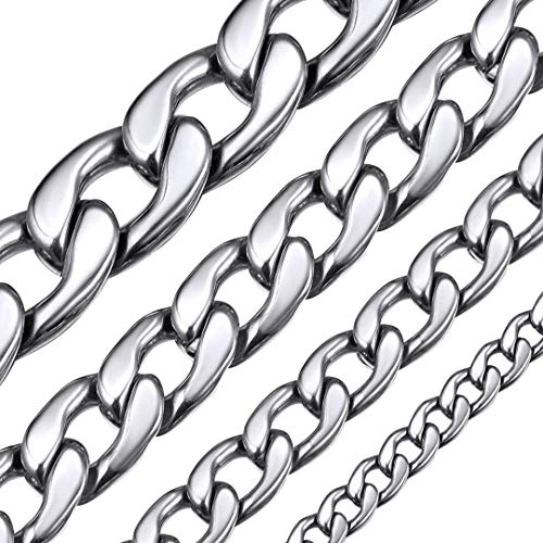 ChainsHouse Panzerkette Herren Kette Edelstahl Halskette 5mm/51cm Klassische Kubanische Kette Männer Gliederkette Stabile Kette Glieder Link Chain Necklace Men Punk Halsschmuck für Sohn