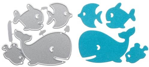 Stanzenshop stansmallar val och tre fisk, stansning stencil hav, stansmallar djur, stansformning, stenciler, scrapbooking, korttillverkning