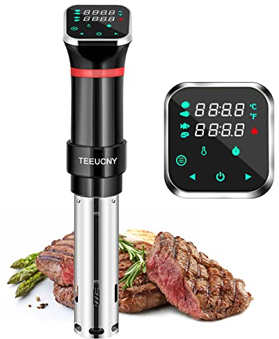 Sous Vide, TEEUCNY 1100W Sous-vide Stick Präzisionskochtopf Immersion Tauchzirkulator Präziser Temperatureinstellung, digitaler Timer, Ultra leise, LCD Touch Display, Edelstahl, Sous Vide Garer