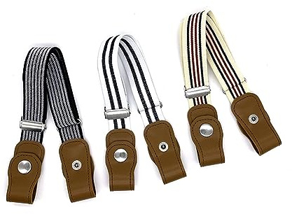 Anshili 3 pièces sans boucle ceinture enfants ceinture extensible élastique réglable pour garçons et filles
